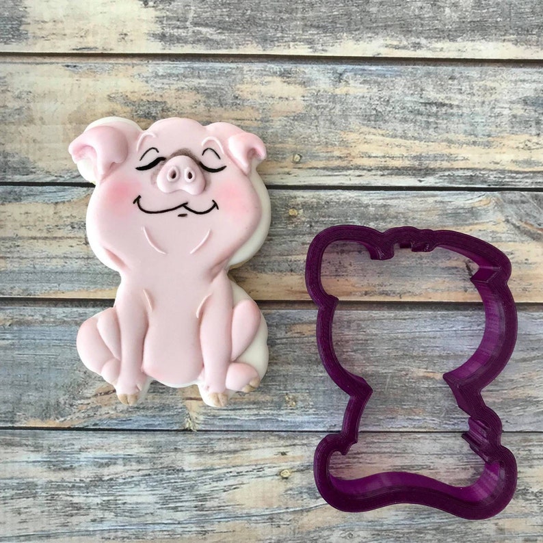 Pig 2 Cookie Cutter and Fondant Cutter and Clay Cutter Etsy