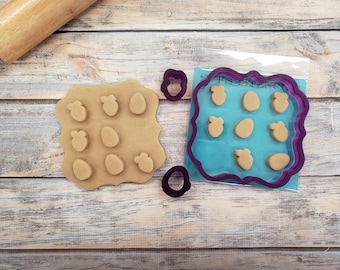 Tic Tac Toe Board for Easter Cookie Cutter and Fondant Cutter and Clay Cutter with Optional Stencil