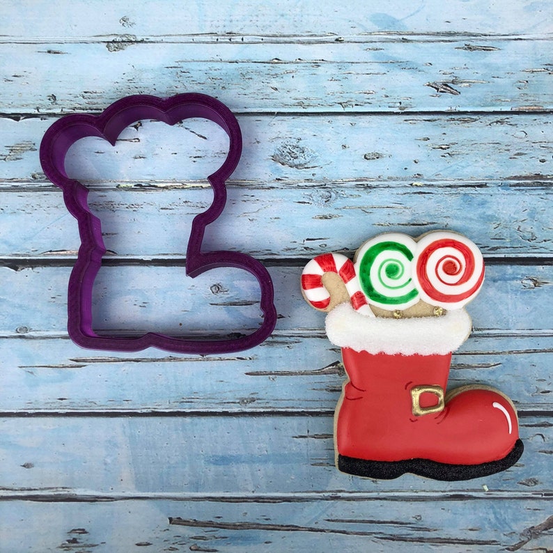 Santa Boot filled with Candy or Toys Cookie Cutter and Fondant Cutter and Clay Cutter image 4