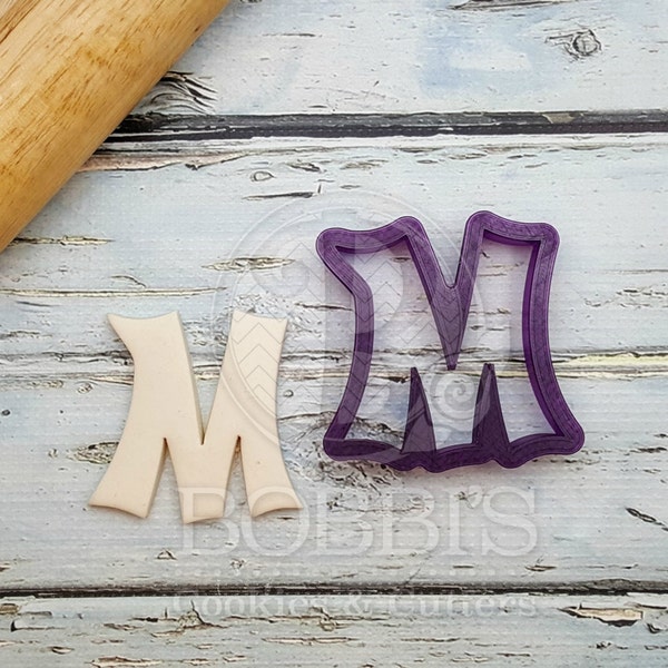 Funky Letter M Cookie Cutter and Fondant Cutter and Clay Cutter