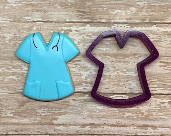 Scrub Top or Shirt or Blouse Cookie Cutter and Fondant Cutter and Clay Cutter