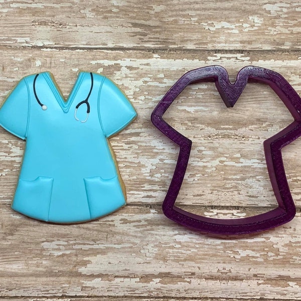 Scrub Top or Shirt or Blouse Cookie Cutter and Fondant Cutter and Clay Cutter