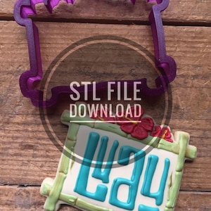 Digitale STL Datei Download Luau Zeichen oder tropische Plaque Cookie Cutter und Fondant Cutter und Clay Cutter