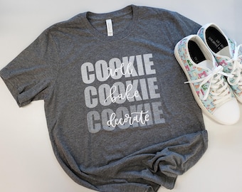 Roll Cookie Bake Cookie Decorate Cookie  - Unisex Bella Canvas Deep Heather Gray T-shirt