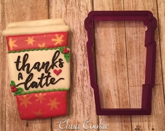 Coffee, Latte, Cup of Joe Cookie Cutter and Fondant Cutter and Clay Cutter