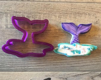 Cortador de biscoitos e cortador de fondant e cortador de argila em formato de cauda de baleia, cauda de sereia ou cauda de peixe