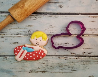 Pool Boy or Beach Boy Cookie Cutter and Fondant Cutter and Clay Cutter