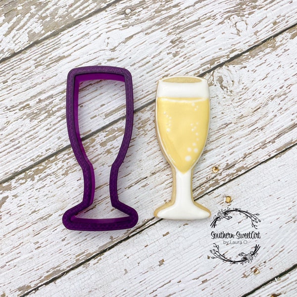 Wine or Champagne Glass or Flute Cookie Cutter and Fondant Cutter and Clay Cutter