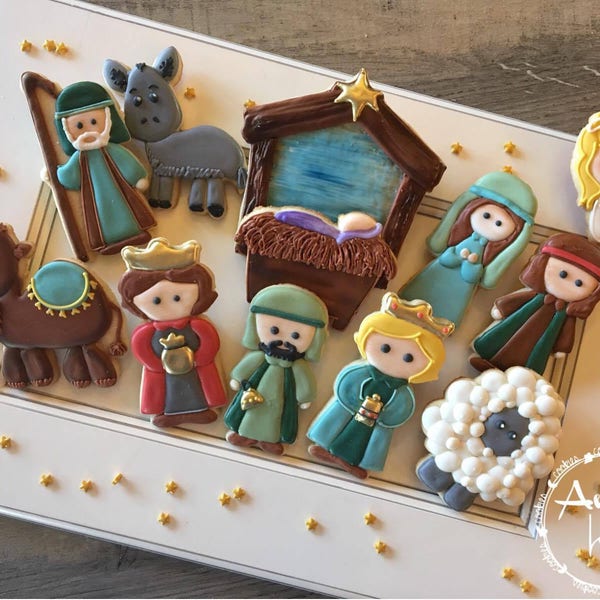 Complete Nativity Scene - 10 cutters - Now including Manger & Donkey Cookie Cutter and Fondant Cutter and Clay Cutter