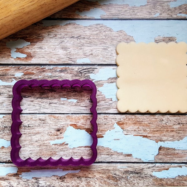 Scalloped Square Cookie Cutter and Fondant Cutter and Clay Cutter