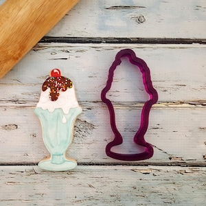 Ice Cream Sundae Cookie Cutter or Fondant Cutter and Clay Cutter