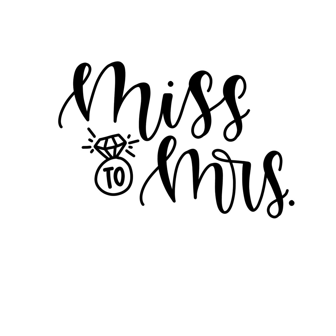 Miss to Mrs Hand Lettered Cookie Cutter and Fondant Cutter and | Etsy