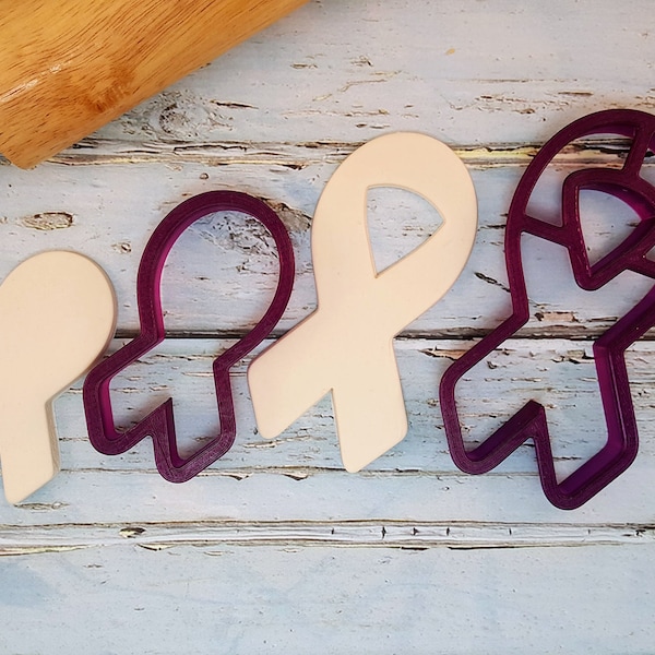 Awareness Ribbon or Memorial Ribbon Cookie Cutter and Fondant Cutter and Clay Cutter