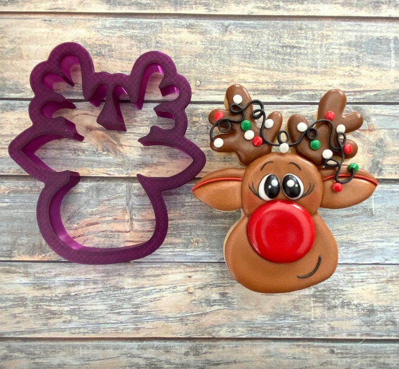 Reindeer Head 3 Cookie Cutter and Fondant Cutter and Clay Etsy