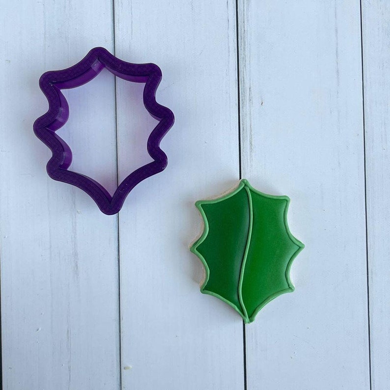 Holly Leaf Cookie Cutter and Fondant Cutter and Clay Cutter image 3