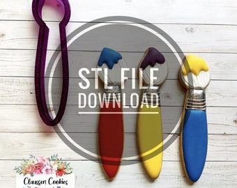 Digital STL File Download for Paint Brush Cookie Cutter or Fondant Cutter and Clay Cutter