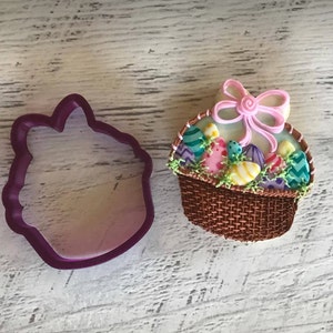 Easter Basket Cookie Cutter and Fondant Cutter and Clay Cutter image 1