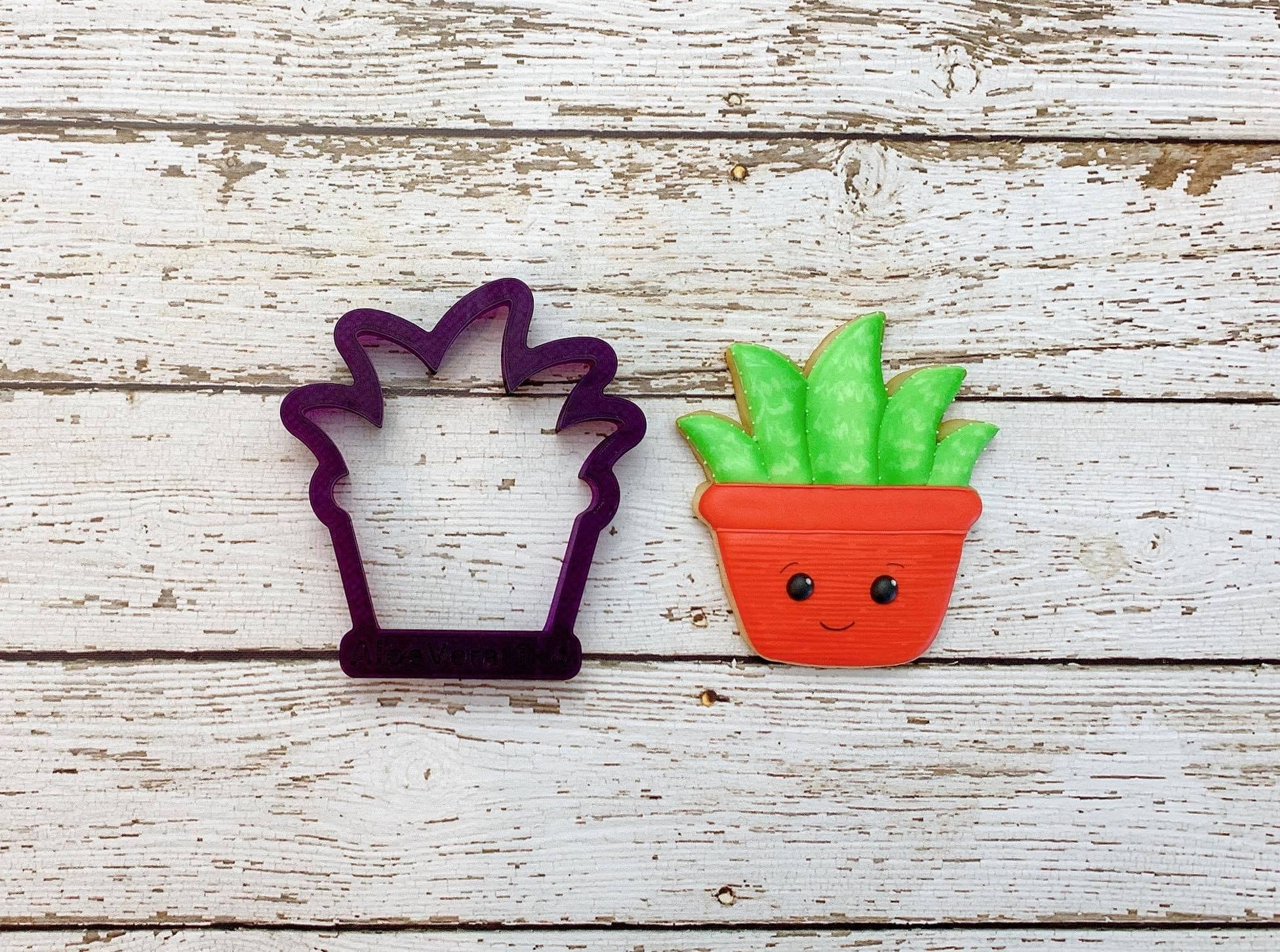 Small Succulent Cactus Cookie Cutter - Handmade Solid Copper, Flower Pot Shape, For Baking & Crafts