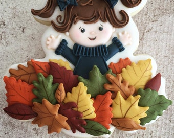 Girl in Leaves or Pig in Mud Cookie Cutter and Fondant Cutter and Clay Cutter