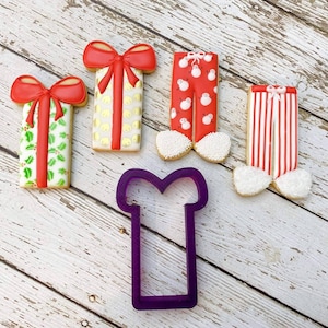 Lilaloa&#39;s Tall Present or Pajama Bottoms with Slippers Cookie Cutter or Fondant Cutter and Clay Cutter
