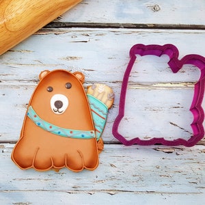 Tribal Bear or Bear with Quiver of Arrows Cookie Cutter or Fondant Cutter and Clay Cutter