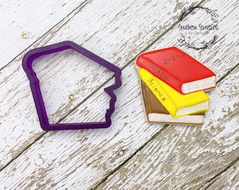 Cortador de galletas y cortador de fondant y cortador de arcilla con forma de pila de libros