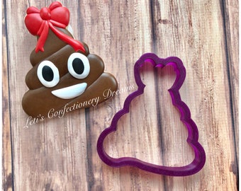 Bow Poop Emoji Cookie Cutter and Fondant Cutter and Clay Cutter