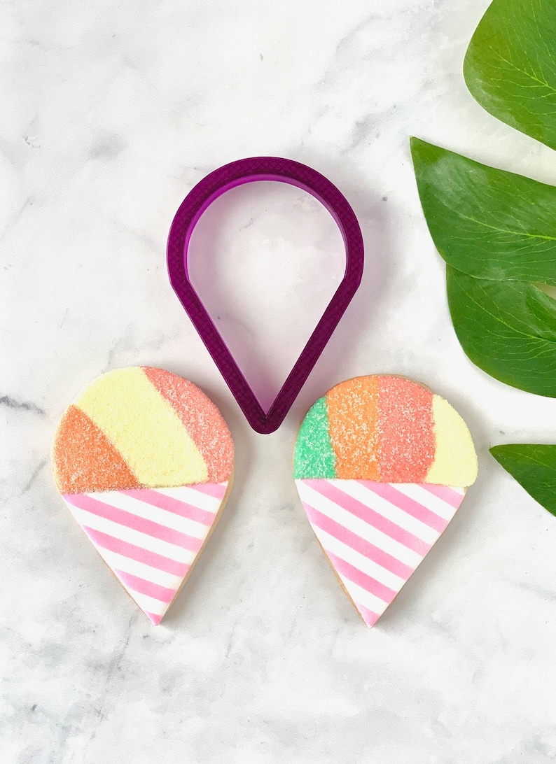 Snow Cone or Ice Cream Cone Cookie Cutter or Fondant Cutter Etsy