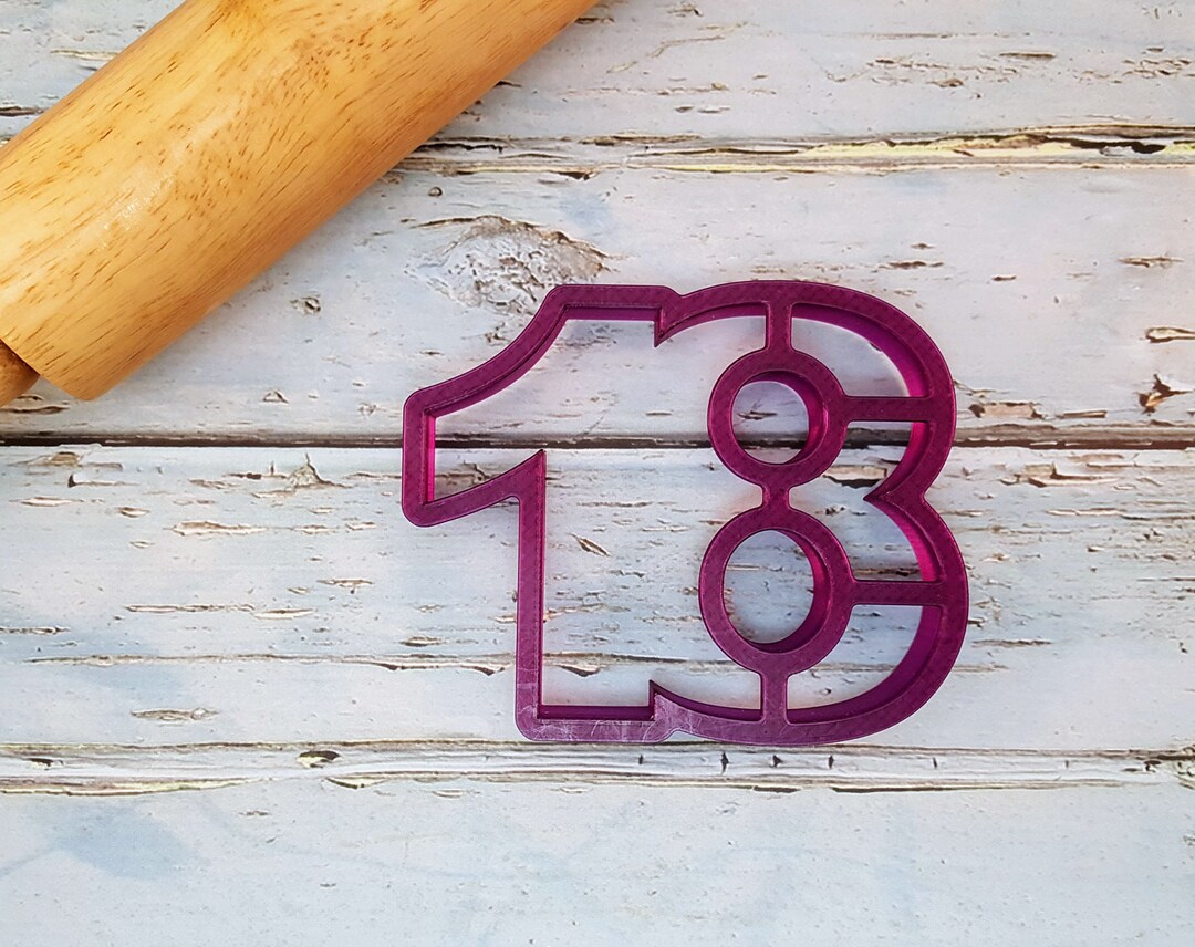 18 Eighteen or Eighteenth Number Cookie Cutter and Fondant Cutter and
