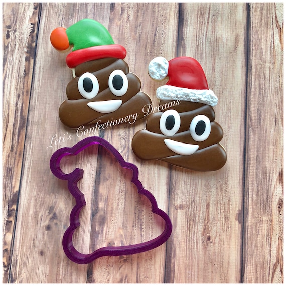 Santa Poop Emoji Cookie Cutter and Fondant Cutter and Clay Cutter