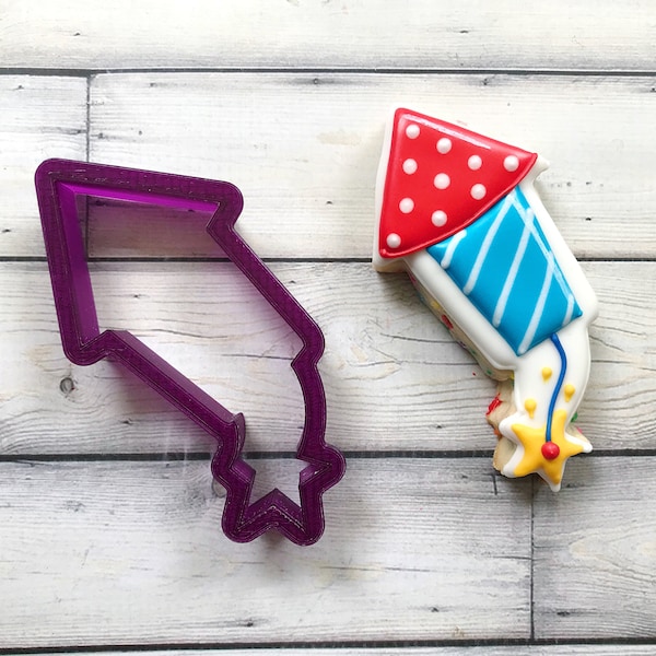 Firecracker or Fire Cracker or Shooting Rocket Cookie Cutter and Fondant Cutter and Clay Cutter