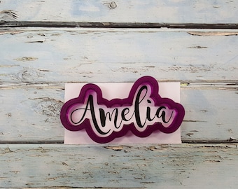 Amelia Hand Lettered Cookie Cutter and Fondant Cutter and Clay Cutter