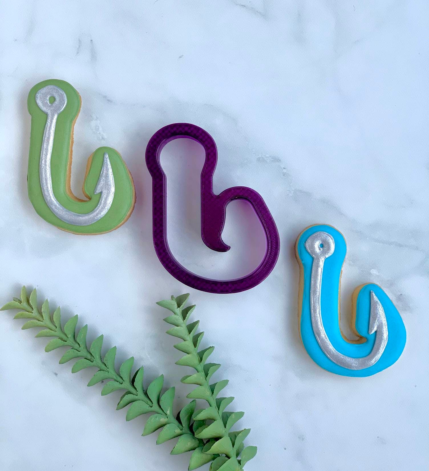 cookie com hook the fish Fishing Hook Cookie Cutter and Fondant Cutter and Clay Cutter
