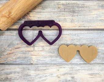 Heart Shaped Glasses Cookie Cutter and Fondant Cutter and Clay Cutter