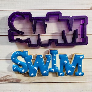 Swim Word Cookie Cutter and Fondant Cutter and Clay Cutter