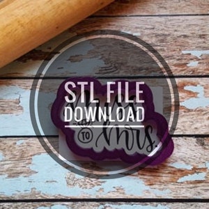 Digital STL Download File for Miss to Mrs Hand Lettered Cookie Cutter and Fondant Cutter and Clay Cutter