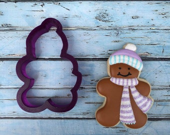 Gingerbread Man or Girl with Scarf Cookie Cutter and Fondant Cutter and Clay Cutter