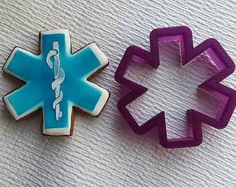 EMS Star of Life Emblem Cookie Cutter or Fondant Cutter and Clay Cutter