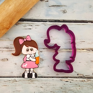 Sock Hop Girl or Diner Girl Cookie Cutter and Fondant Cutter and Clay Cutter