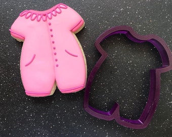 Miss Doughmestic Baby Boy Romper or Outfit Cookie Cutter and Fondant Cutter and Clay Cutter