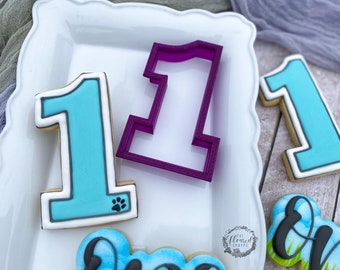 One - First Birthday or Anniversary Cookie Cutter or Fondant Cutter and Clay Cutter