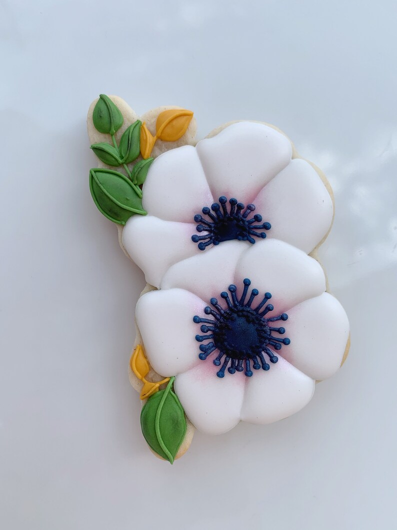Flowers With Leaf Flourish Cookie Cutter and Fondant Cutter Etsy