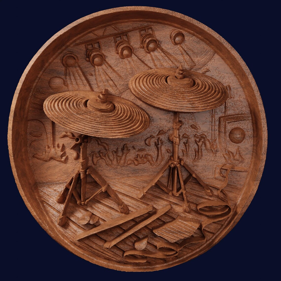 Rock Band & Stage STL Bundle, 3D Musical Instruments CNC Relief Model ...