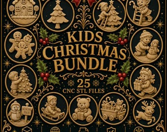 Kids Christmas STL Bundle, CNC Laser 3D Models (Digital Download)