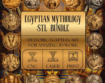 Egyptian Mythology STL CNC Files, Mythology Relief Models – Laser & 3D Printing Compatible (Digital Download)