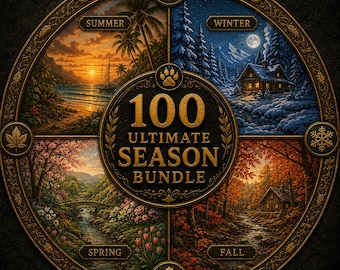100 Season Relief Models, Spring, Summer, Fall, Winter STL Files, CNC 3D Print Bundle