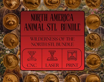 North America STL Bundle – 3D Relief Carving Files- CNC - Laser & 3D Printing (Digital Download)