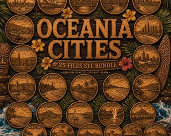Oceania City Landmark STL Bundle, CNC Laser Print Files (Digital Download)