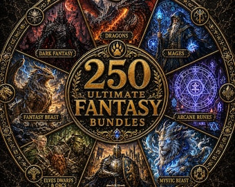 Fantasy STL Bundle: Dragons, Knights, Elves, Orcs, Beasts (Digital Download)