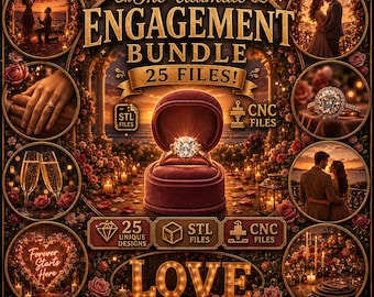 Proposal STL Bundle, Proposal CNC Relief Models, Engagement CNC Files, Laser & 3D Printing Files - Digital Download